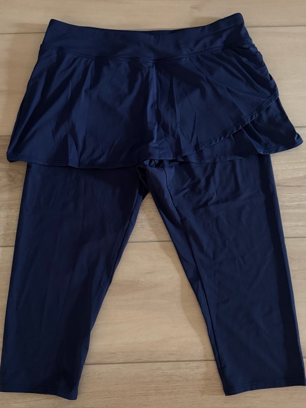 Land’s End Women's High Waisted Leggings with Skirt Sz L
